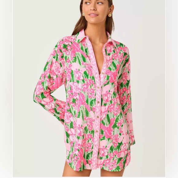 Lilly Pulitzer Other - Lilly Pulitzer Kwitney Long Sleeve Cotton Cover-Up